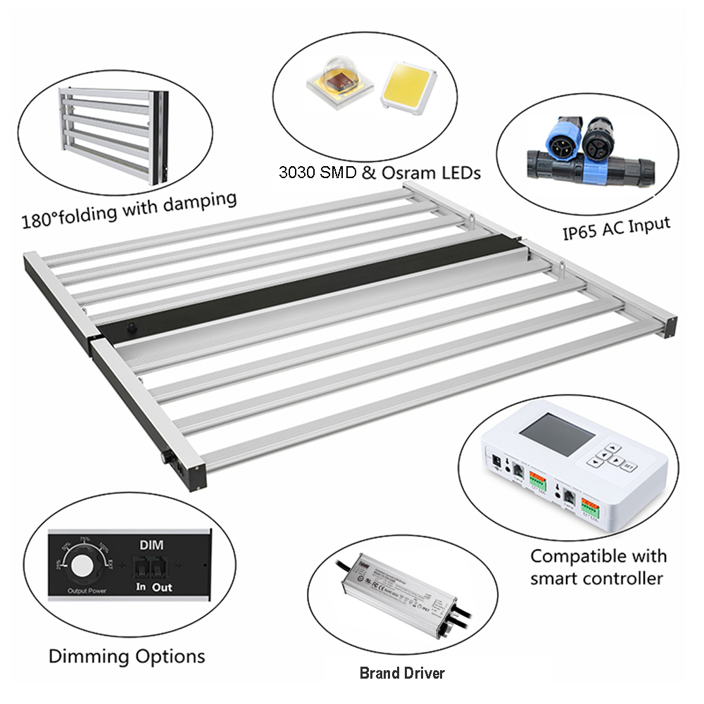 880W Samsung LM301B折りたたみスパイダーLEDが光を増やします